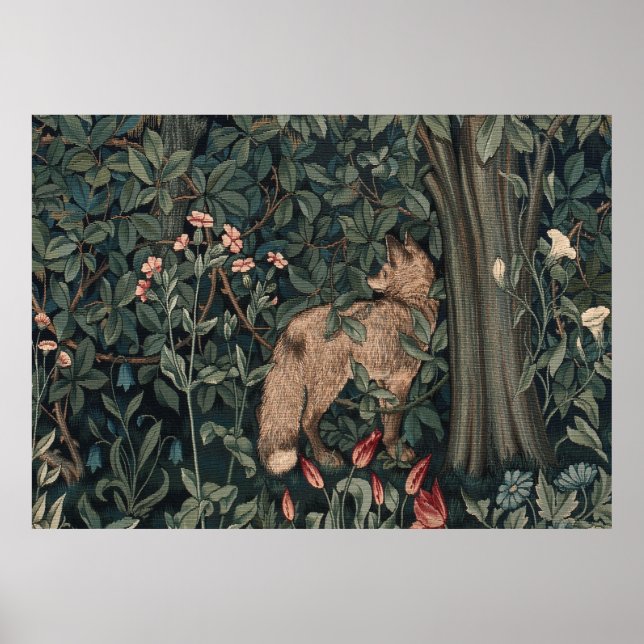 Poster William Morris Greenery Fox Willife (Frente)