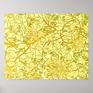 Poster William Morris - Honeysuckle em amarelo