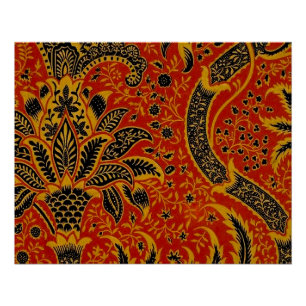 Pôster William Morris India Red Floral