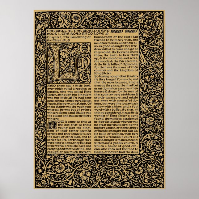 Poster William Morris Kelmscott Press page 1896 (Frente)