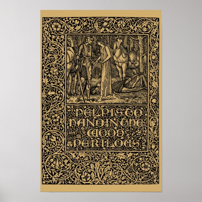 Pôster William Morris Kelmscott Press página 1896 (Frente)