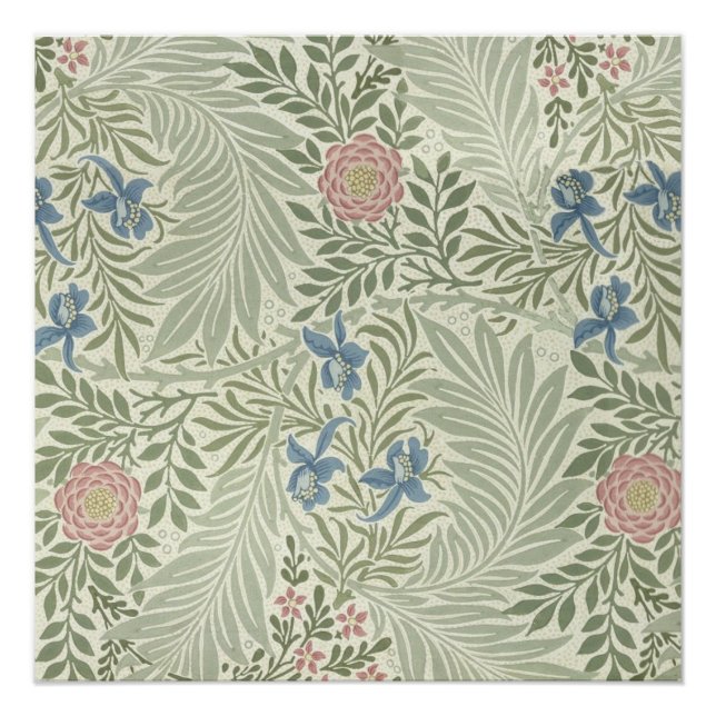Pôster William Morris Larkspur Floral Wallpaper (Frente)
