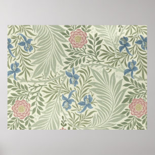 Pôster William Morris Larkspur Floral Wallpaper Padrão