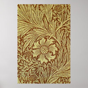 Pôster William Morris Marigold Padrão Antiquado de Flor