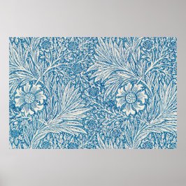 Poster William Morris marigold padrão azul