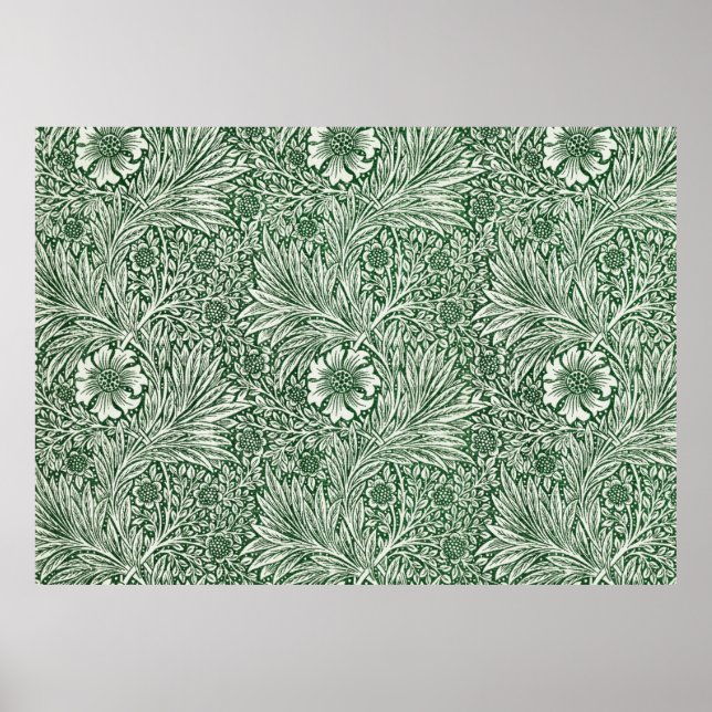 Poster william morris marigold verde floral wallpa (Frente)