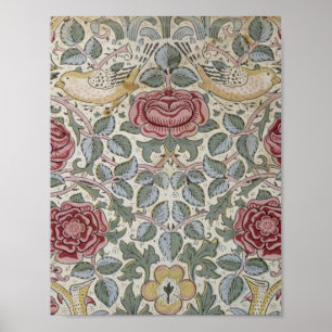 Poster William Morris - o teste padrão do rosa