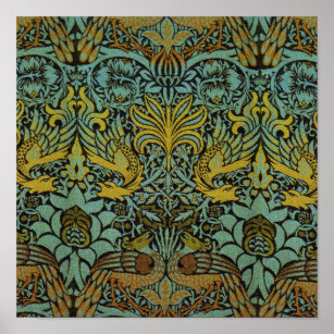 Pôster William Morris Peacock Dragon Wallpaper