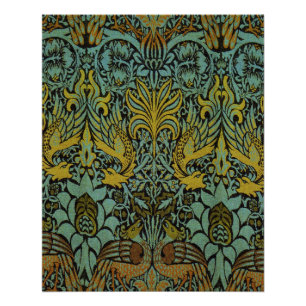 Pôster William Morris Peacock Dragon Wallpaper