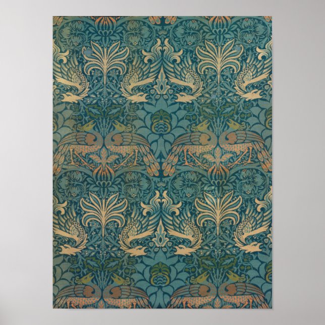 Poster William Morris Peacock e Dragon Textile Design (Frente)