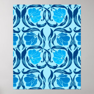 Poster William Morris Pimpernel, Denim e Azul Claro