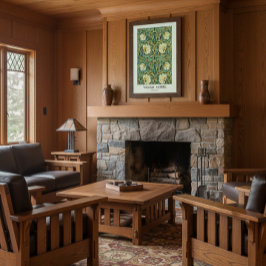 Pôster William Morris Pimperrnel Mission Style