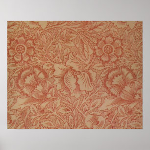 Poster William Morris Pink e Poppy Textile Patterno