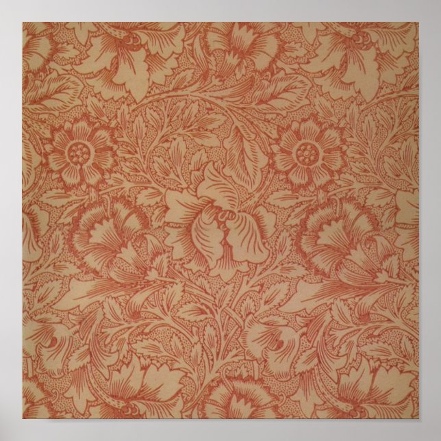 Pôster William Morris Pink Poppy Floral Flor (Frente)