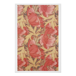 Pôster William Morris Poppies Floral Art Nouveau Pattern