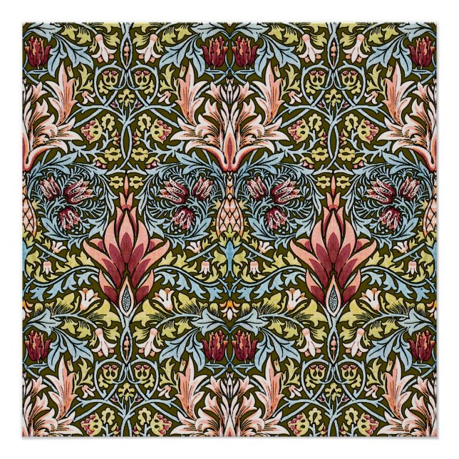 Pôster William Morris Snakeshead Padrão Floral (Frente)