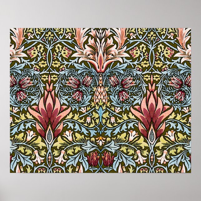 Poster William Morris Snakeshead Padrão Floral (Frente)