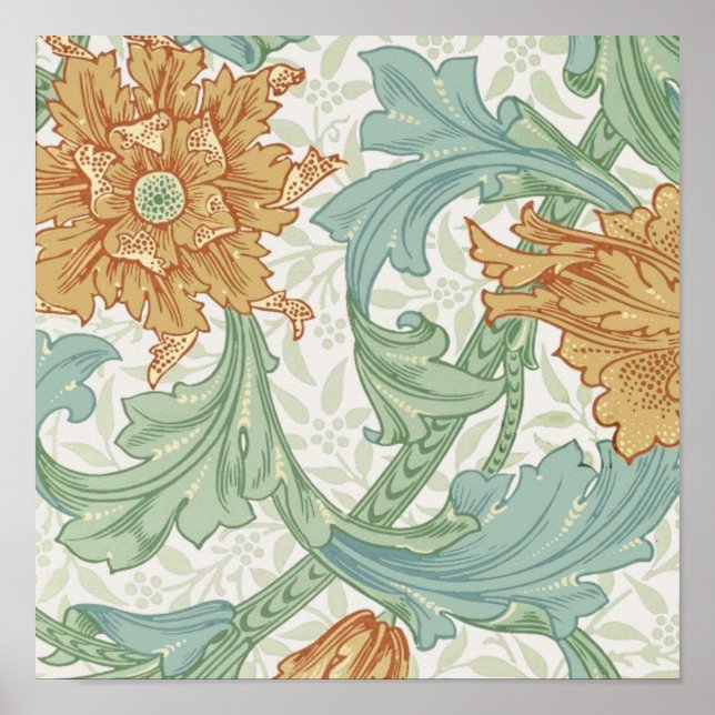 Poster William Morris Solteiro Stem Floral Patterno (Frente)