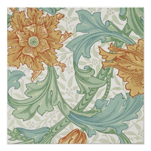 Pôster William Morris Solteiro Stem Floral Patterno (Frente)
