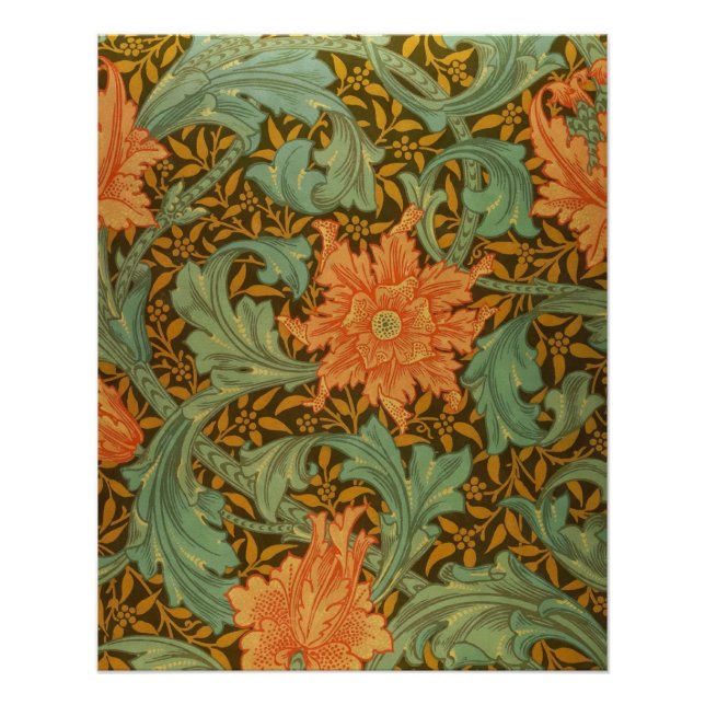 Pôster William Morris Solteiro Stem Pattern Art Nouveau (Frente)