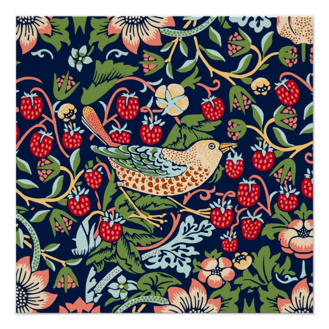 Pôster William Morris Strawberry Thief (Frente)