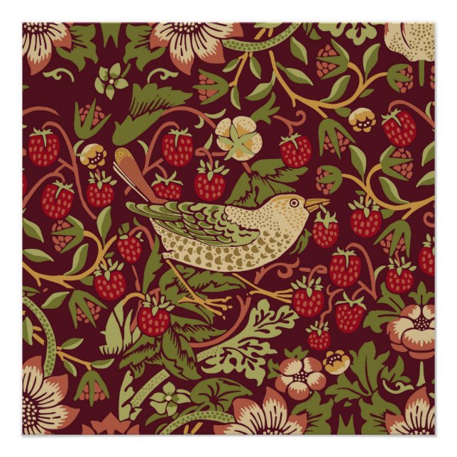 Pôster William Morris Strawberry Thief Poster (Frente)