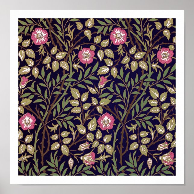 Poster William Morris Sweet Briar Floral Art Nouveau (Frente)