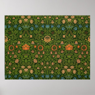 Pôster William Morris Tapeçaria Rug Red Green Carpet Asi
