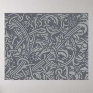 Pôster William Morris Thistle Floral Art Nouveau Padrão