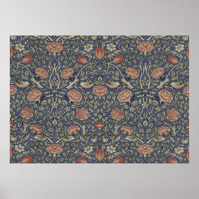 Poster William Morris Tudor Rosa Wallpaper (Frente)