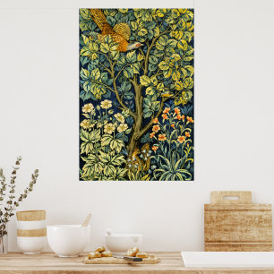 Poster William Morris Vintage Faisão Esquilo Flor