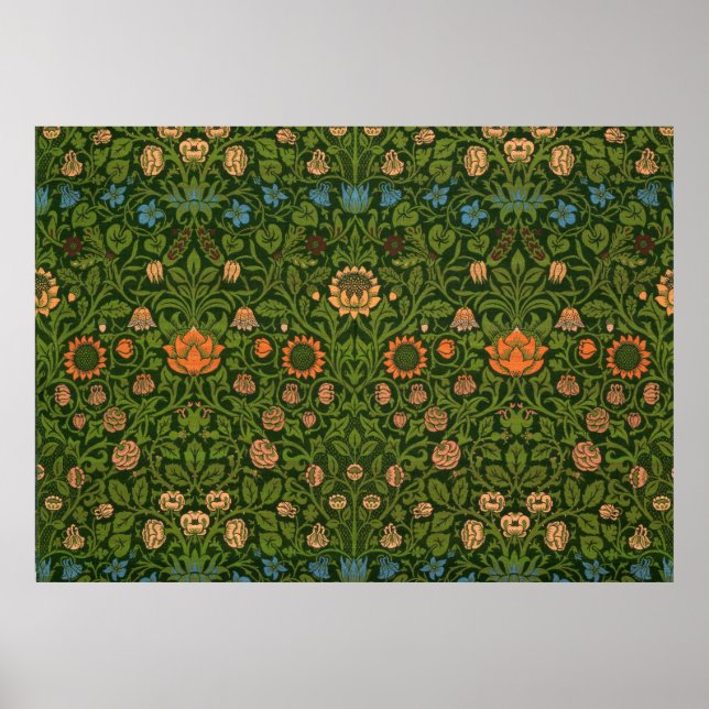 Pôster William Morris Violet e Columbine Art Rug (Frente)