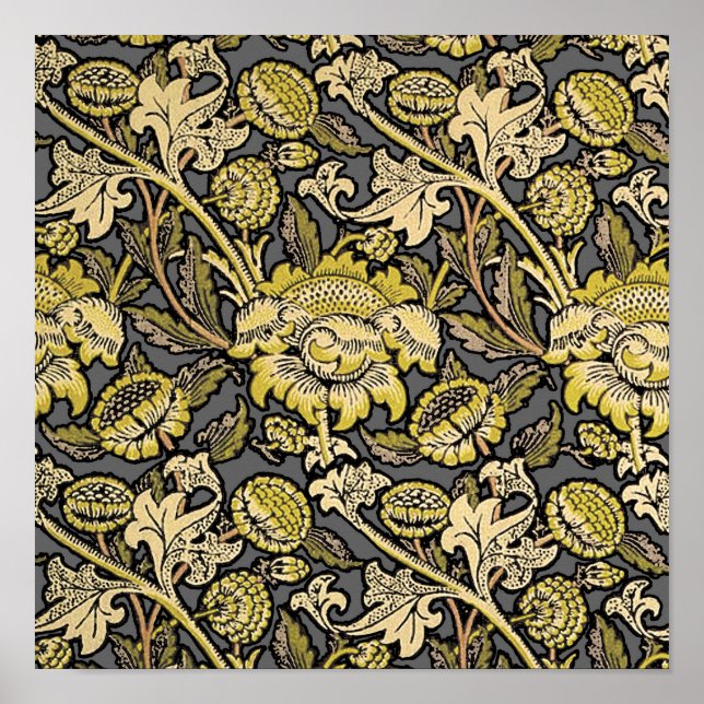 Pôster William Morris Wey Floral Wallpaper (Frente)
