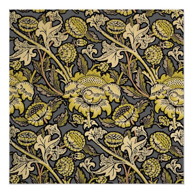 Pôster William Morris Wey Floral Wallpaper (Frente)
