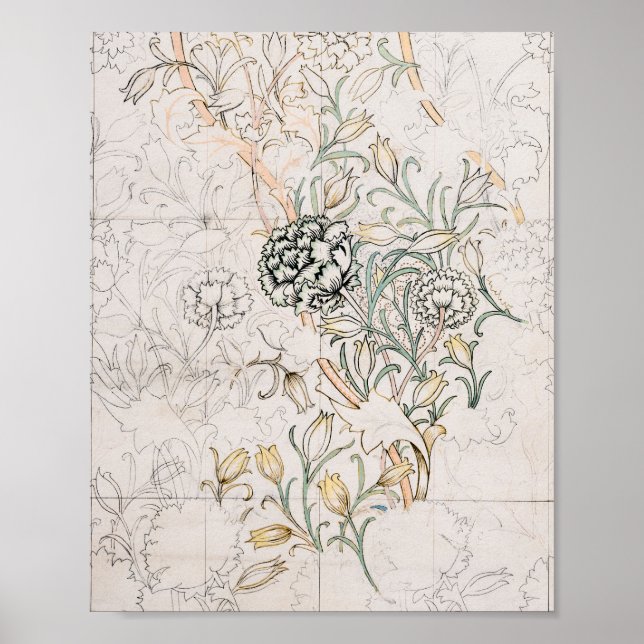 Poster William Morris, Wild Tulip 1884 (Frente)