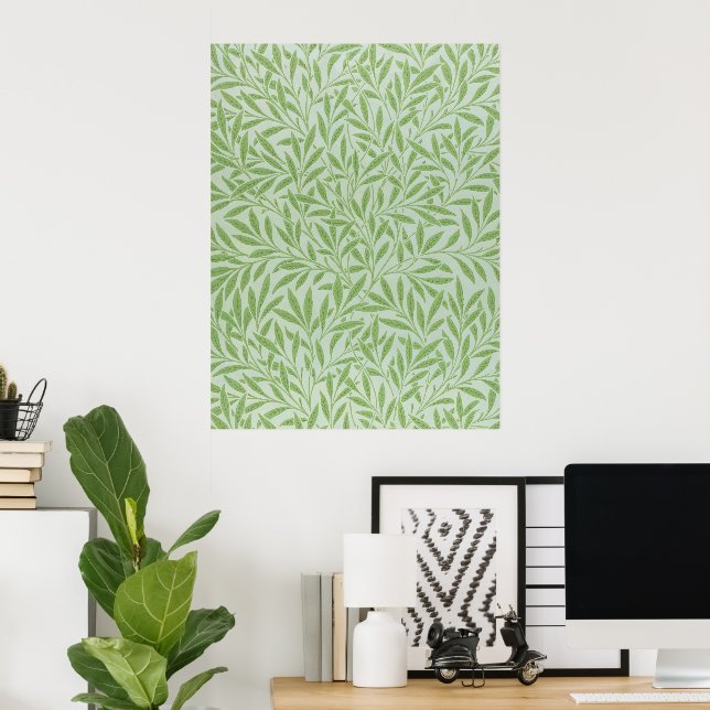 Poster William Morris Willow Floral Clássico Verde (Escritório em casa)