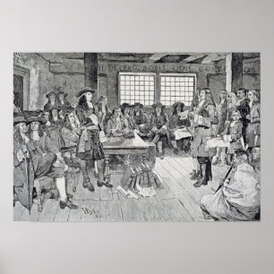 Poster William Penn na conferência com os colonos