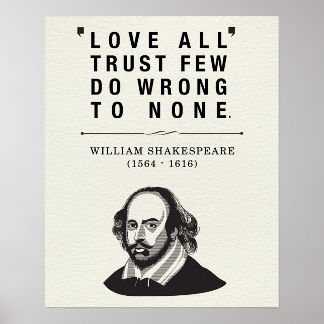 Poster William Shakespeare Ama Todas As Cotas (Frente)