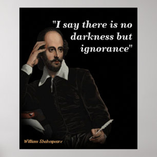 Poster William Shakespeare Citação Da Ignorância