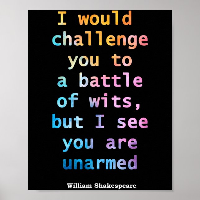 Poster William Shakespeare Pastel Eu Vejo Que Você Está D (Frente)