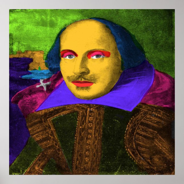 Pôster William Shakespeare Pop Art (Frente)