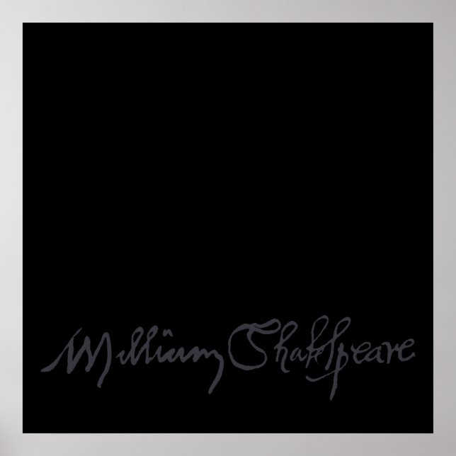 Pôster William Shakespeare Signature (Frente)