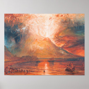 Pôster William Turner o Vesúvio na arte do waterscape da