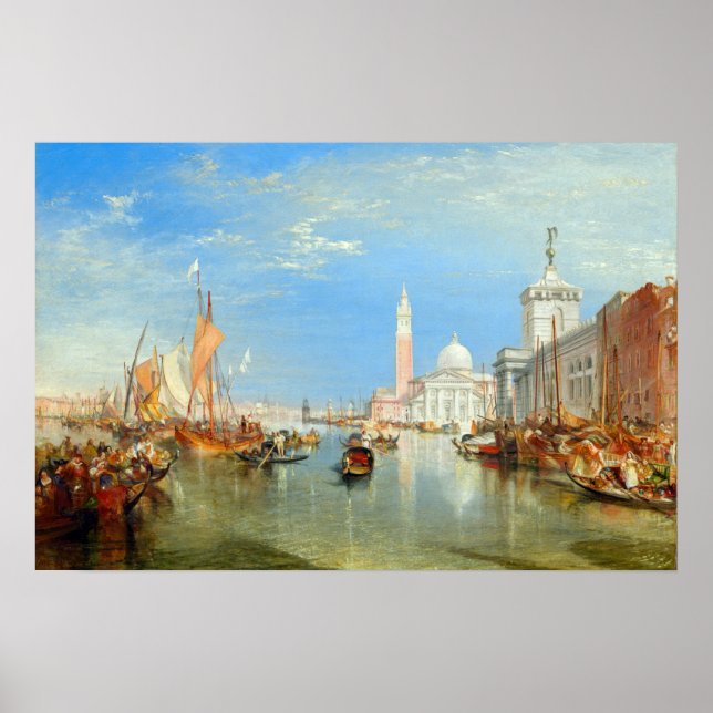 Poster William Turner - Veneza, Dogana & San Giorgio (Frente)