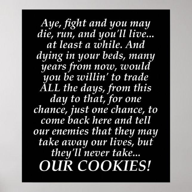 Pôster William Wallace Funny Misquote BraveHearPoster (Frente)