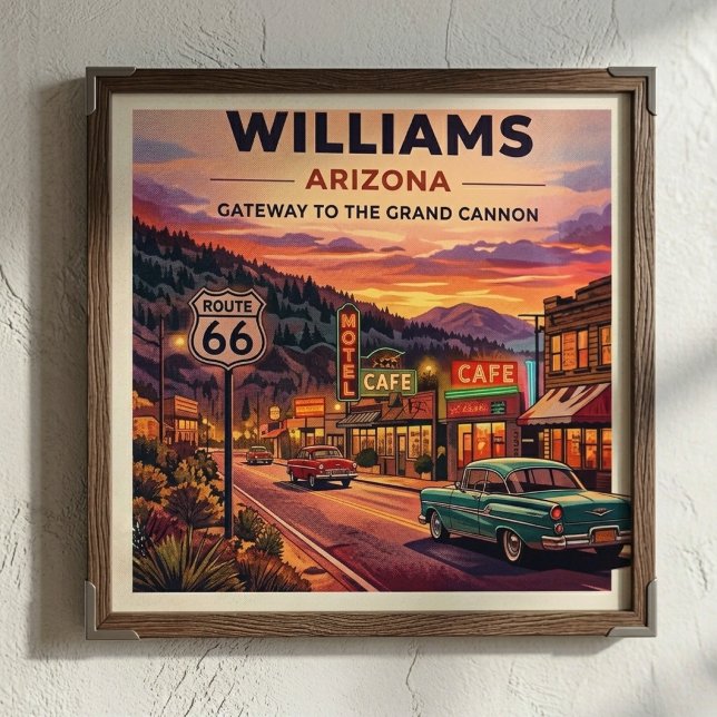Poster Williams Arizona Route 66 Vintage (Criador carregado)
