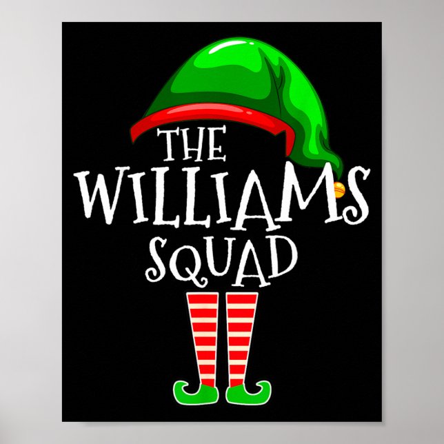 Poster Williams Family Name Squad Matching Group Elf Chri (Frente)