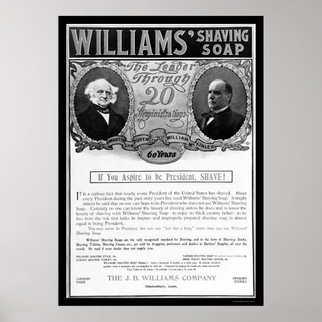 Pôster Williams Saving Soap Ad 1901 (Frente)