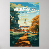 Williamsburg Virginia Viagem Art Vintage