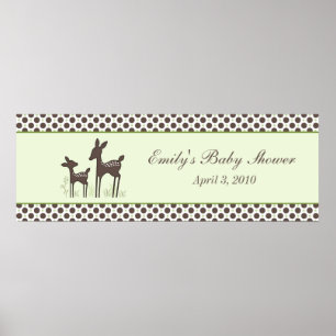 Pôster Willow Deer Baby Shower Banner